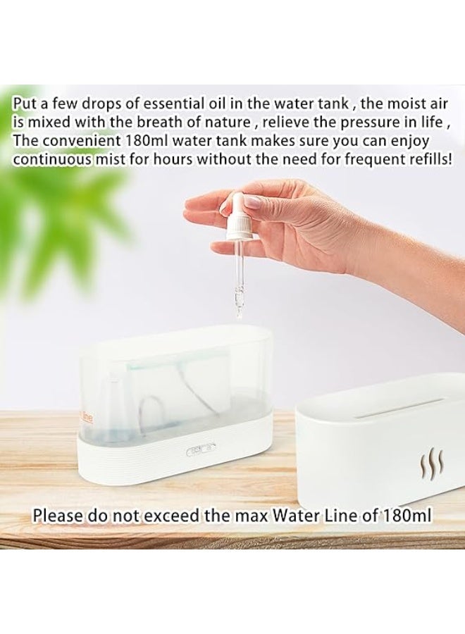 Oil Diffuser Flame Effect Humidifier for Bedroom Office Aromatherapy Diffuser Aroma Home Fragrance Diffusers for Home Colour Changing LED Ultrasonic USB Auto Off Night Light Cool Mist(White) - Image 4